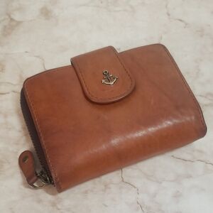 Harbour 2nd Brown Leather Compact Wallet with Zip